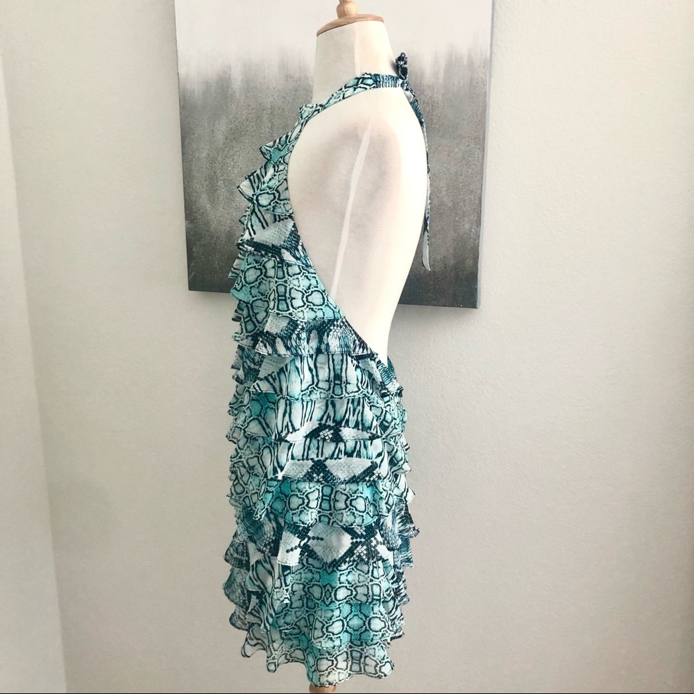 Marciano Tiered Ruffle Halter Neck Party Dress - Picture 3 of 7